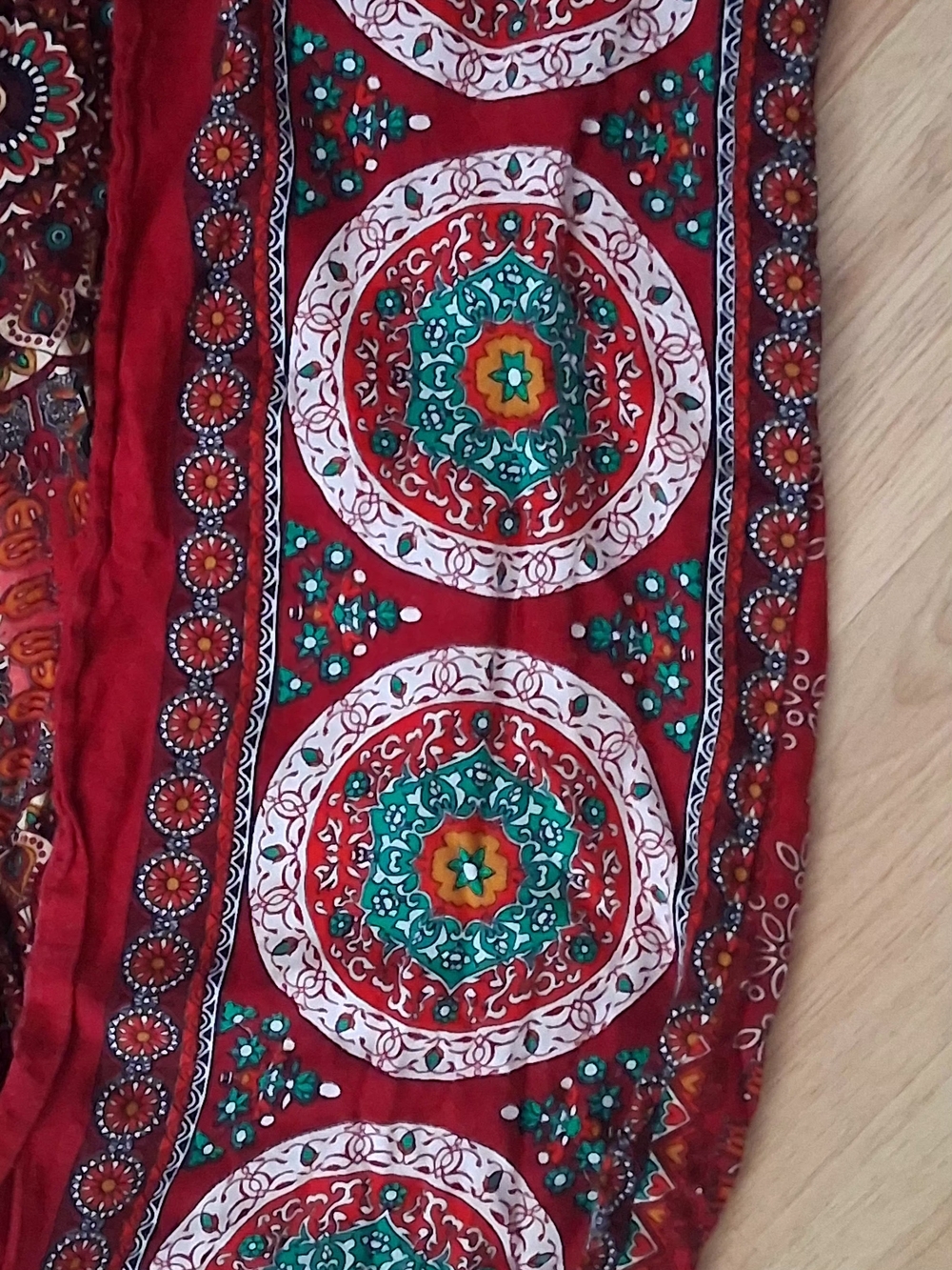 Trop Belle Pour Toi Montréal Boho Wide Leg Palazzo Pants Red Paisley S - Picture 6 of 10